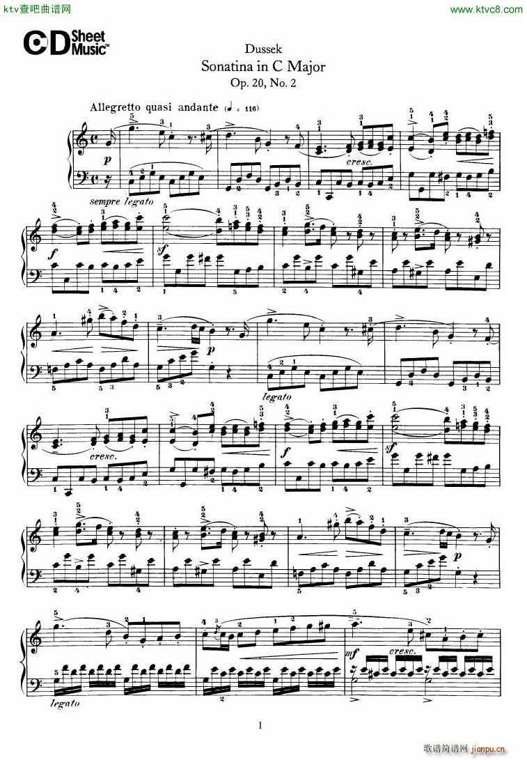Dussek Sonatina in G Major(V)6