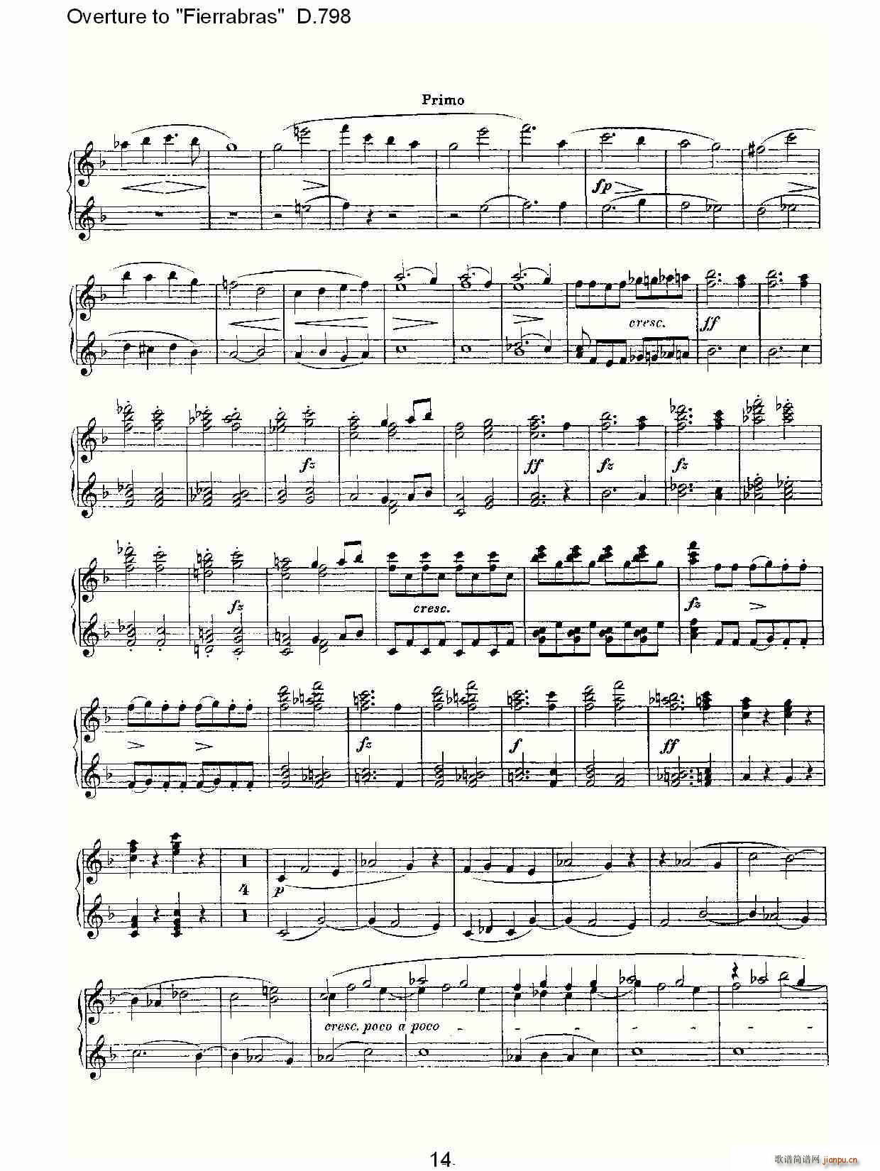 Overture to Fierrabras D 798 Fierrabras D 798(V)14