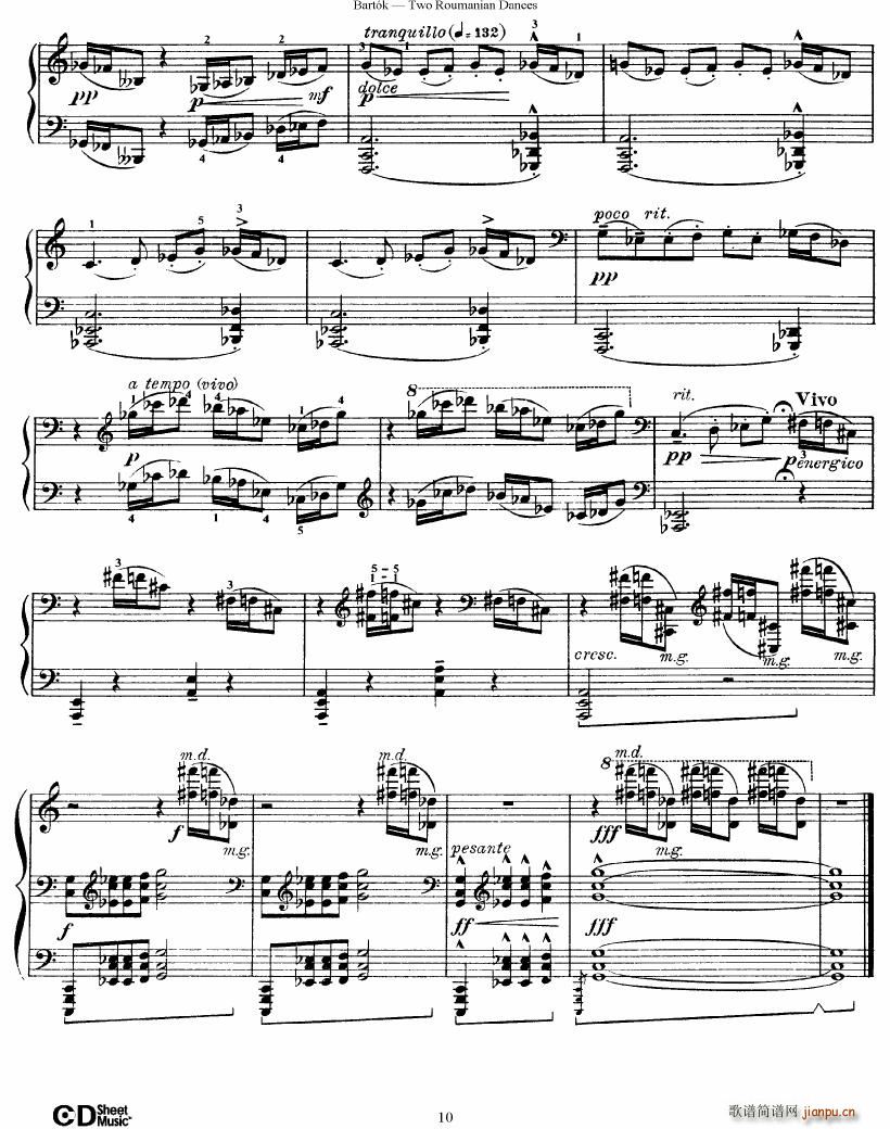 Bartok SZ 43 Two romanian dances op8a(V)10