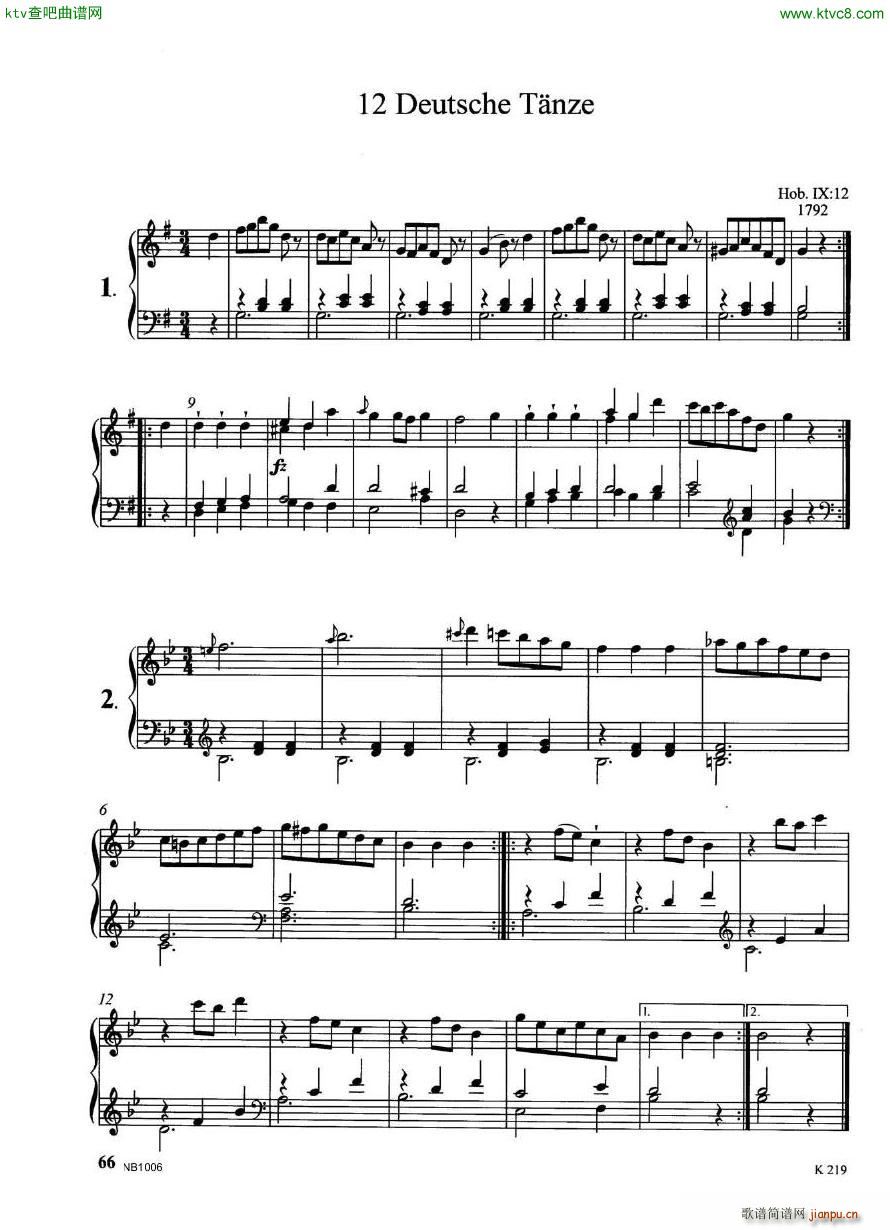 Haydn German Dances 12 pf(V)1