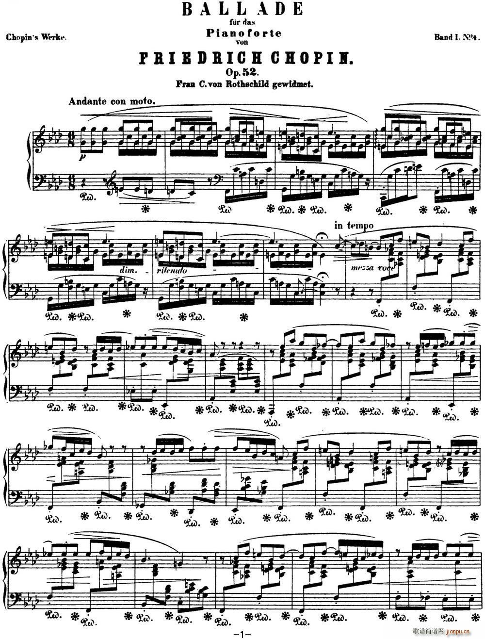 Ф 4 fС{ Chopin Ballade No 4 Op 52(V)1