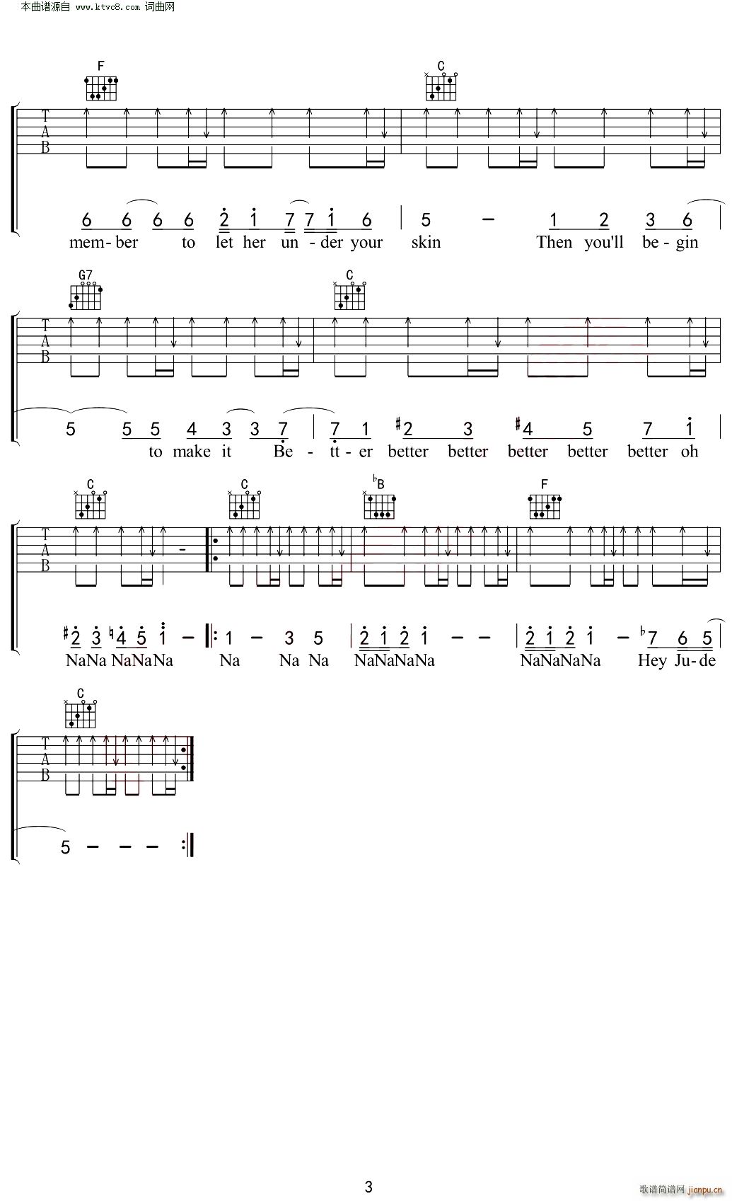Hey Jude C{V o(w)(V)3