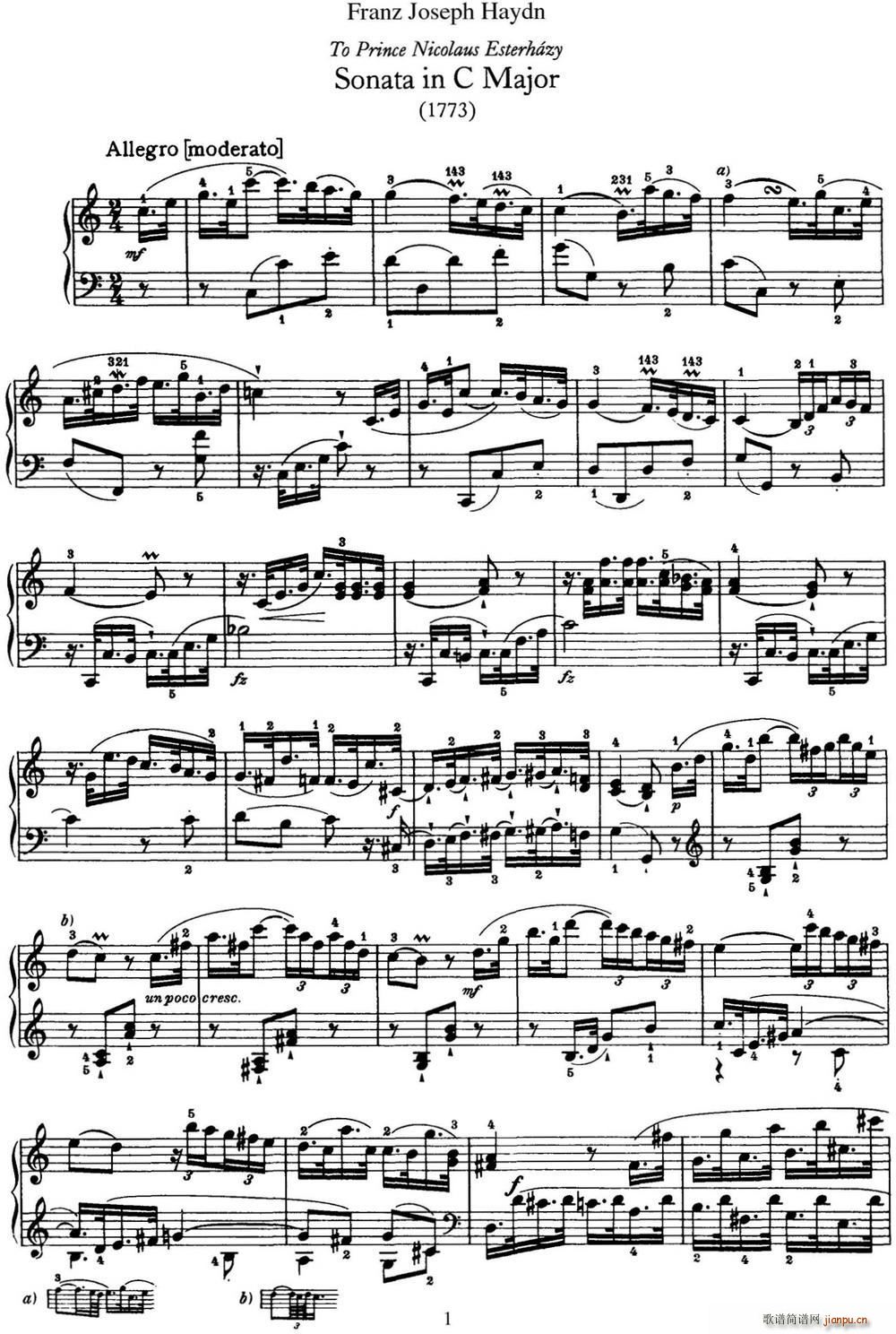 D Q Hob XVI 21 in C major(V)1