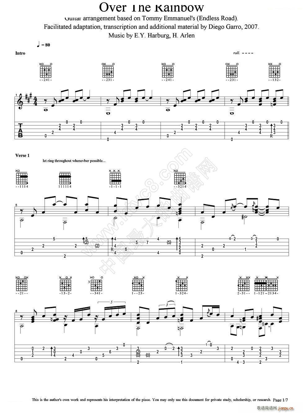 tommy emmanuel over the rainbow 1 ָ(V)1