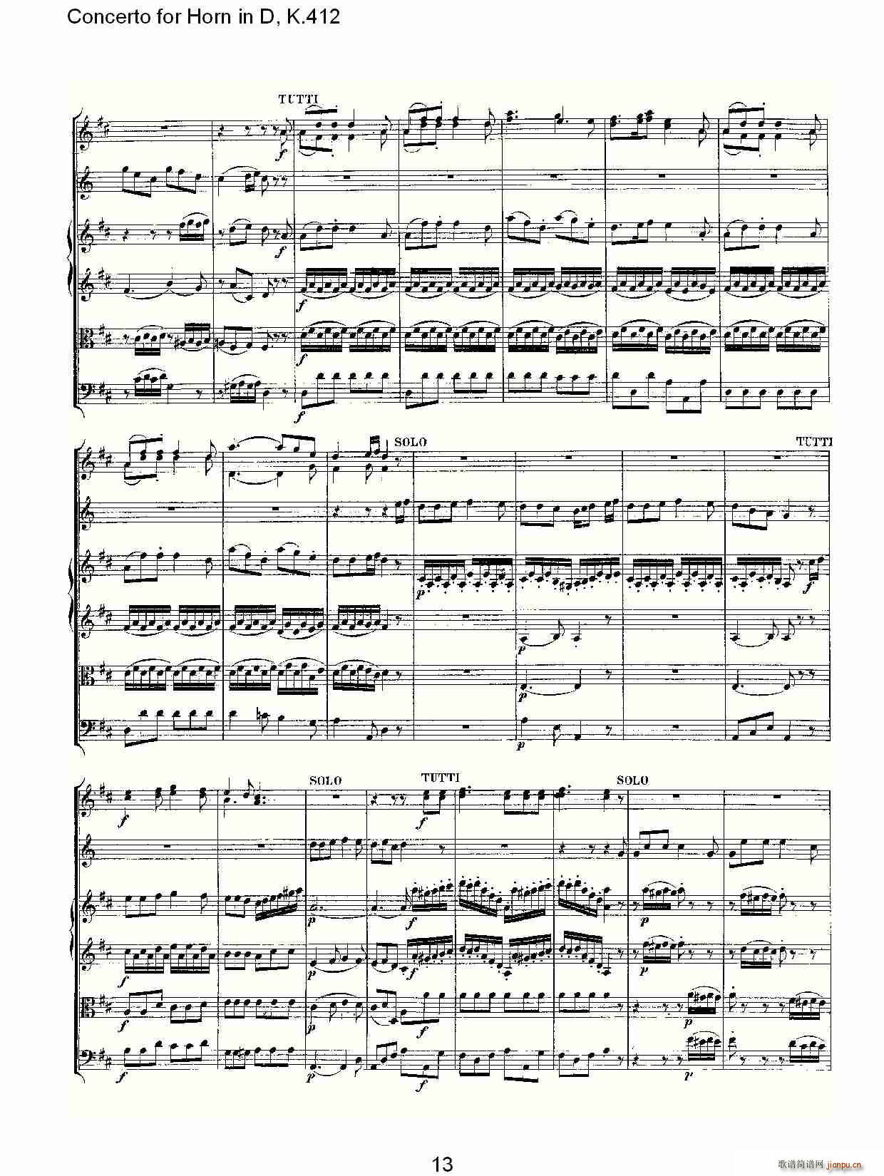 Concerto for Horn in D, K.412(ʮּ)13