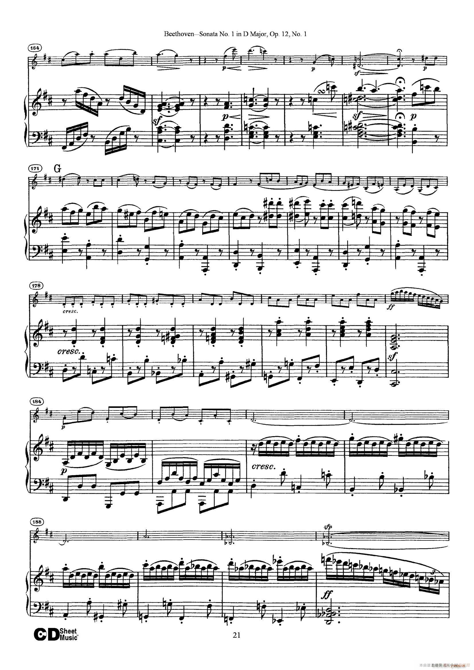D{һСQ Sonata No 1 in D Major Op 12 No 1 ٰ(V)21