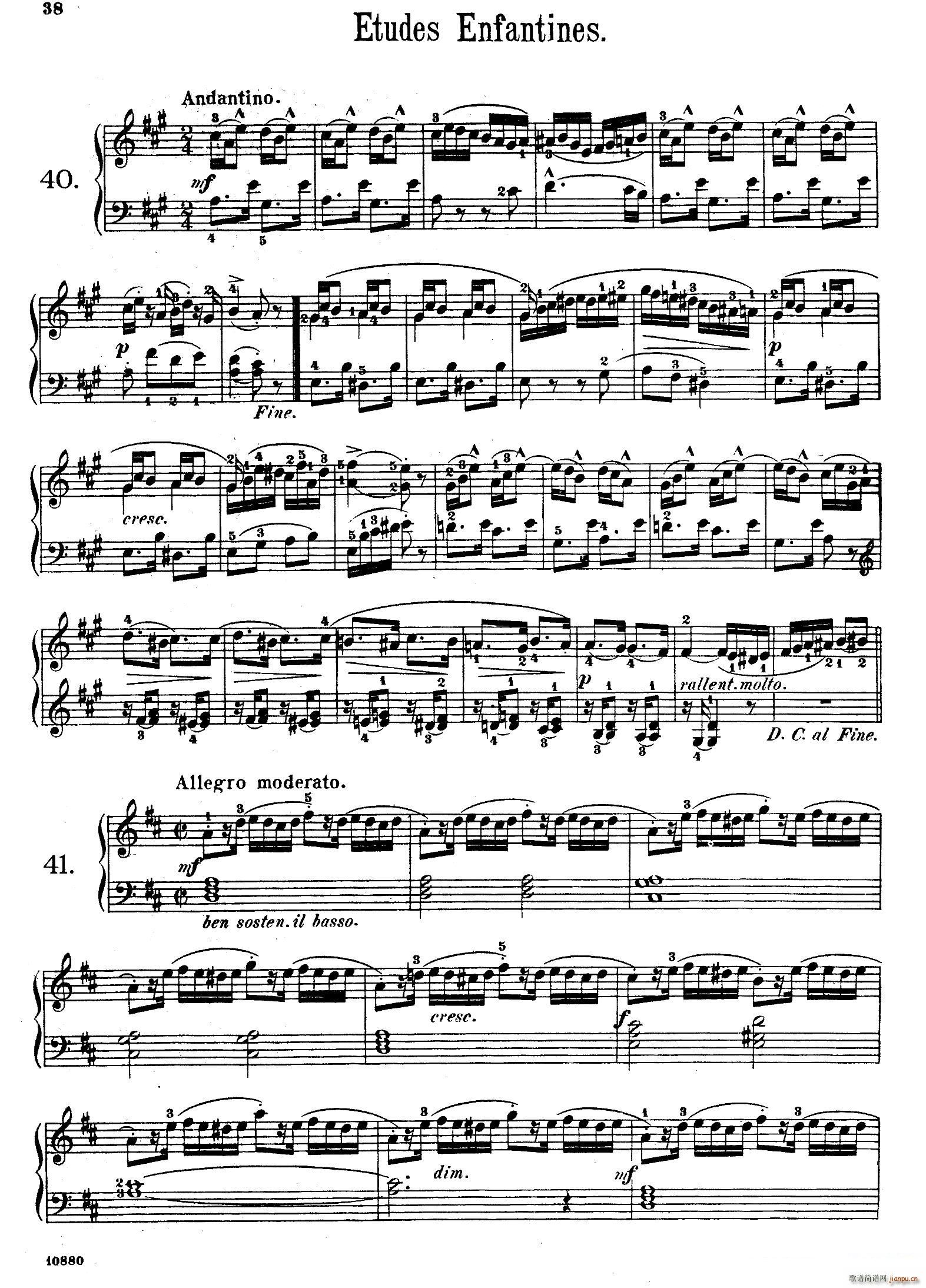Etudes Enfantines Op 37 ͯپ 40 45(V)1