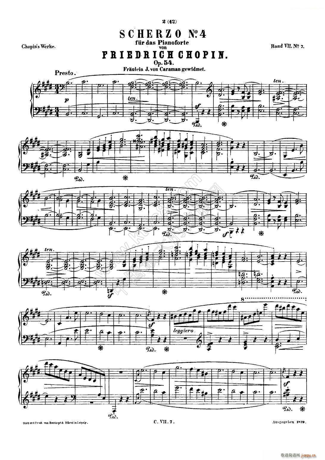 Ф Co Chopin Scherzo No 4 E{ Op 54(V)1