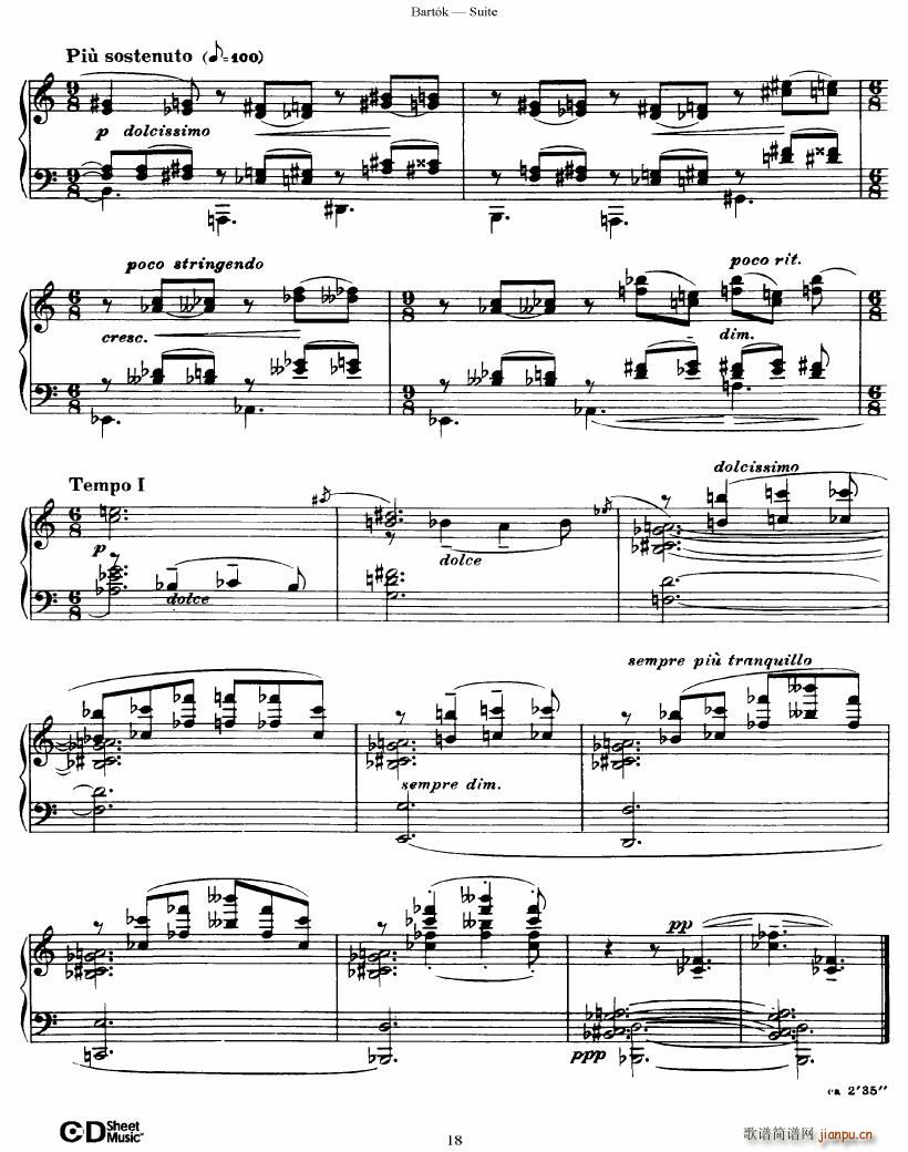 Bartok SZ 62 Suite for Piano op 14(V)18