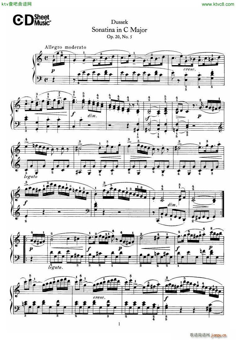 Dussek Sonatina in G Major(V)26