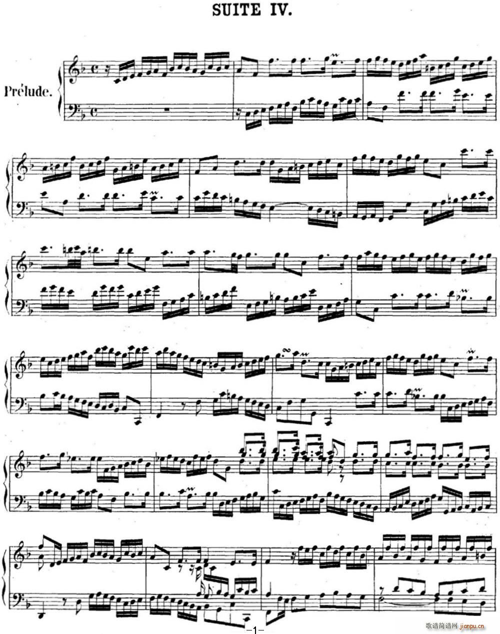 ӢMNo 4 ͺ F{ 4th Suite BWV 809(V)1