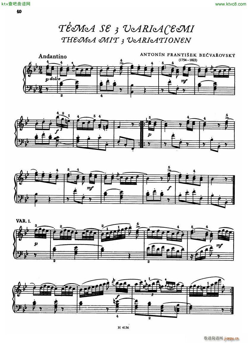 Czech piano variations from 18th century(V)8