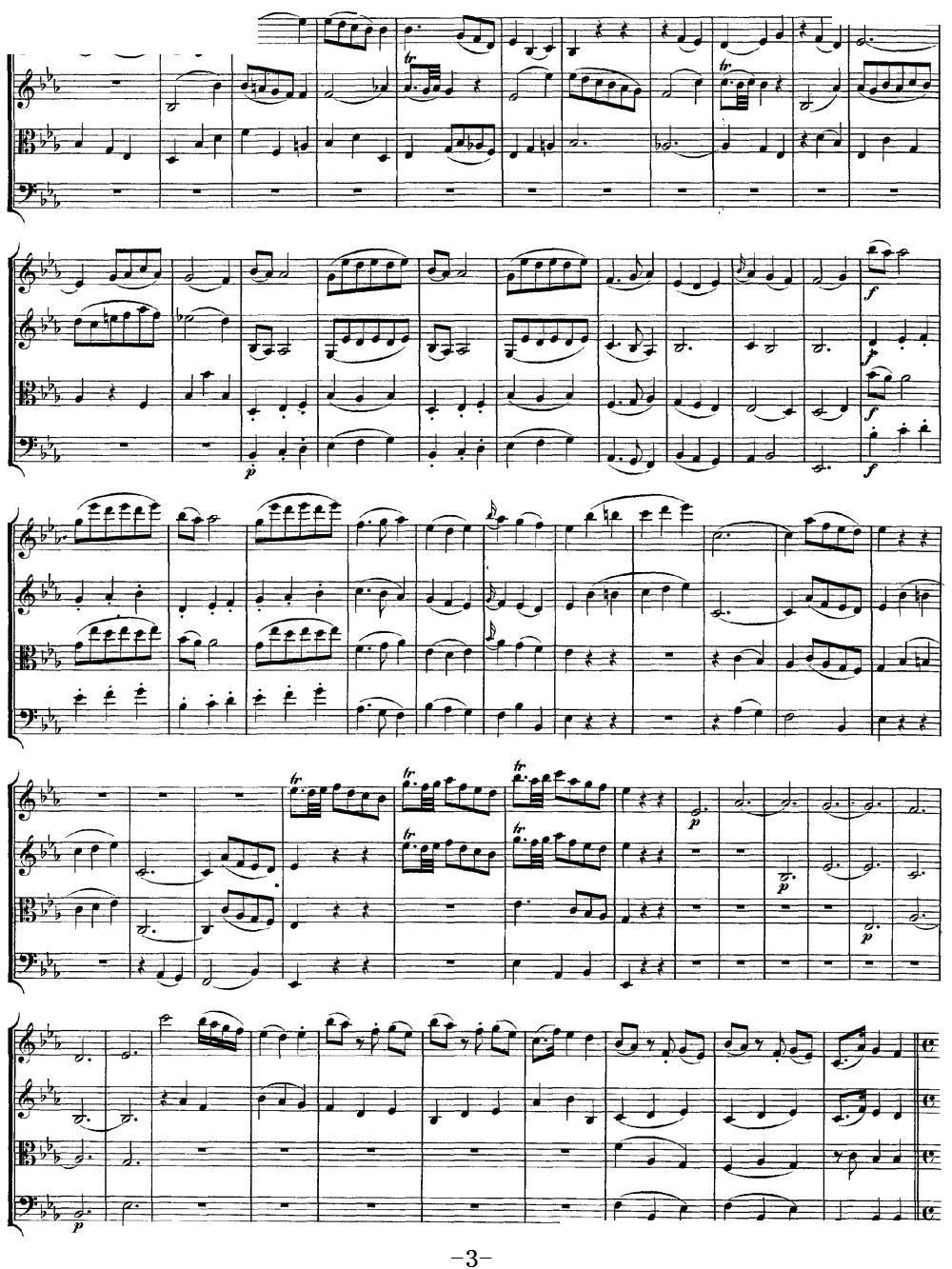 Mozart Quartet No 11 in Eb Major K 171(V)3