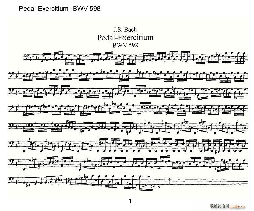 Pedal Exercitium BWV 598 L(fng)V(ʮּ)1
