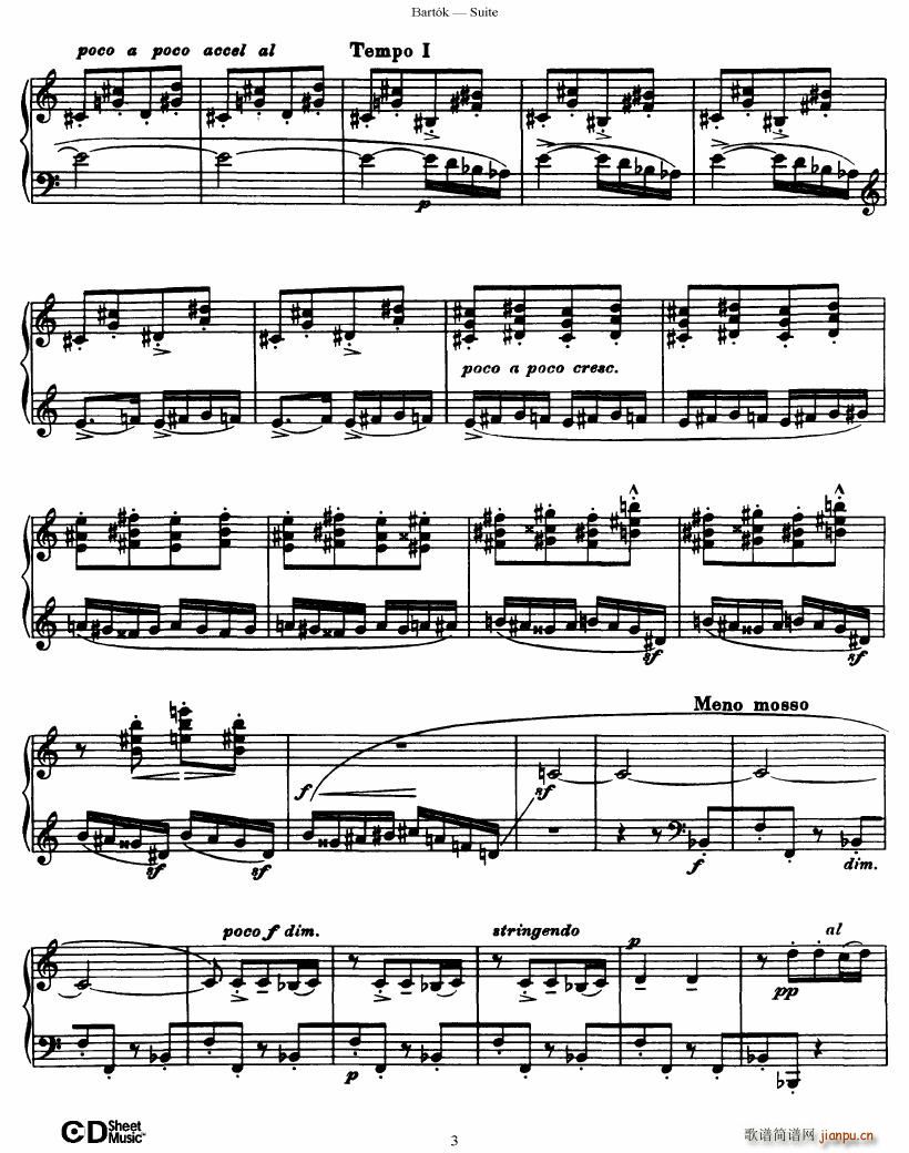 Bartok SZ 62 Suite for Piano op 14(V)3