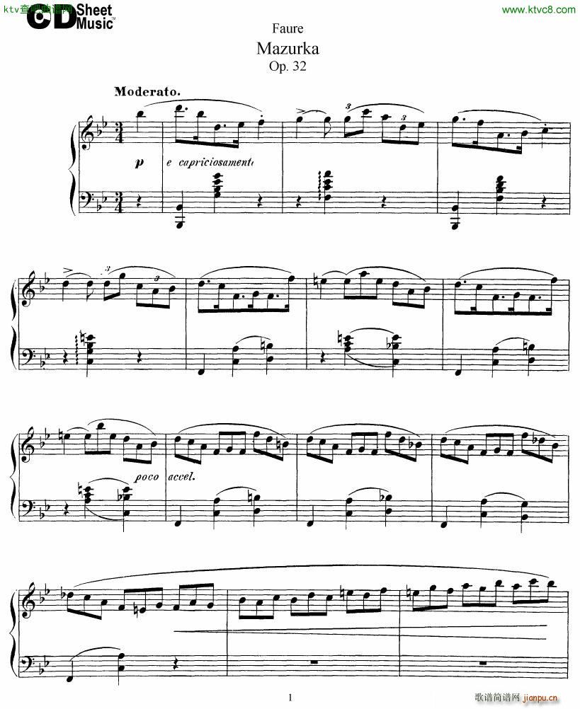 Faure Mazurka Op 32(V)1