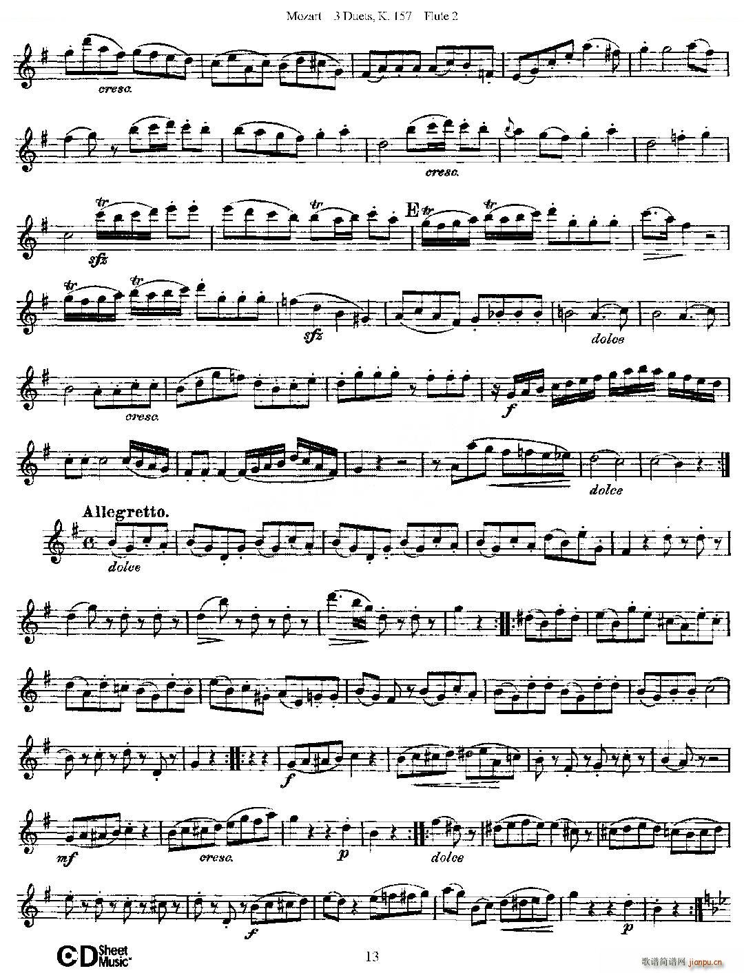3 Duets K 157 ֮ڶL(chng)  K157̖ ~(ѺV)13