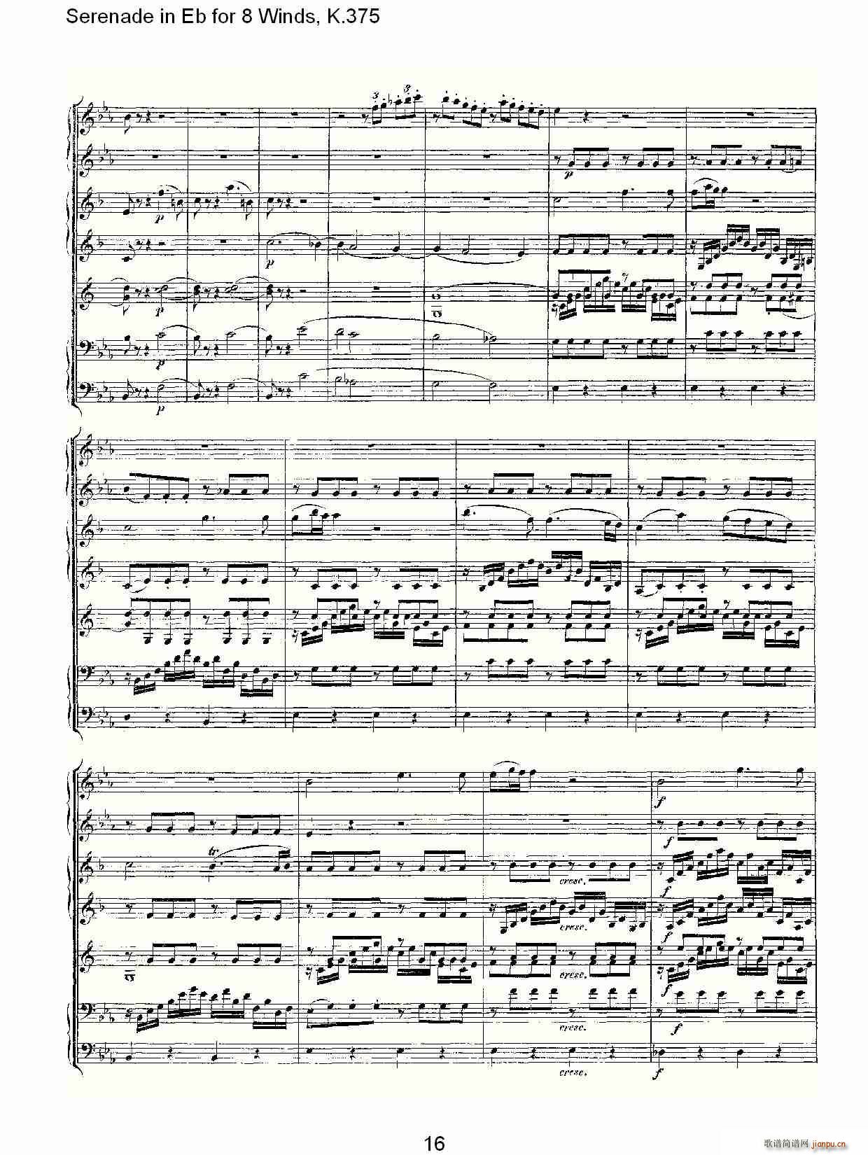 Serenade in Eb for 8 Winds, K.375(ʮּ)16