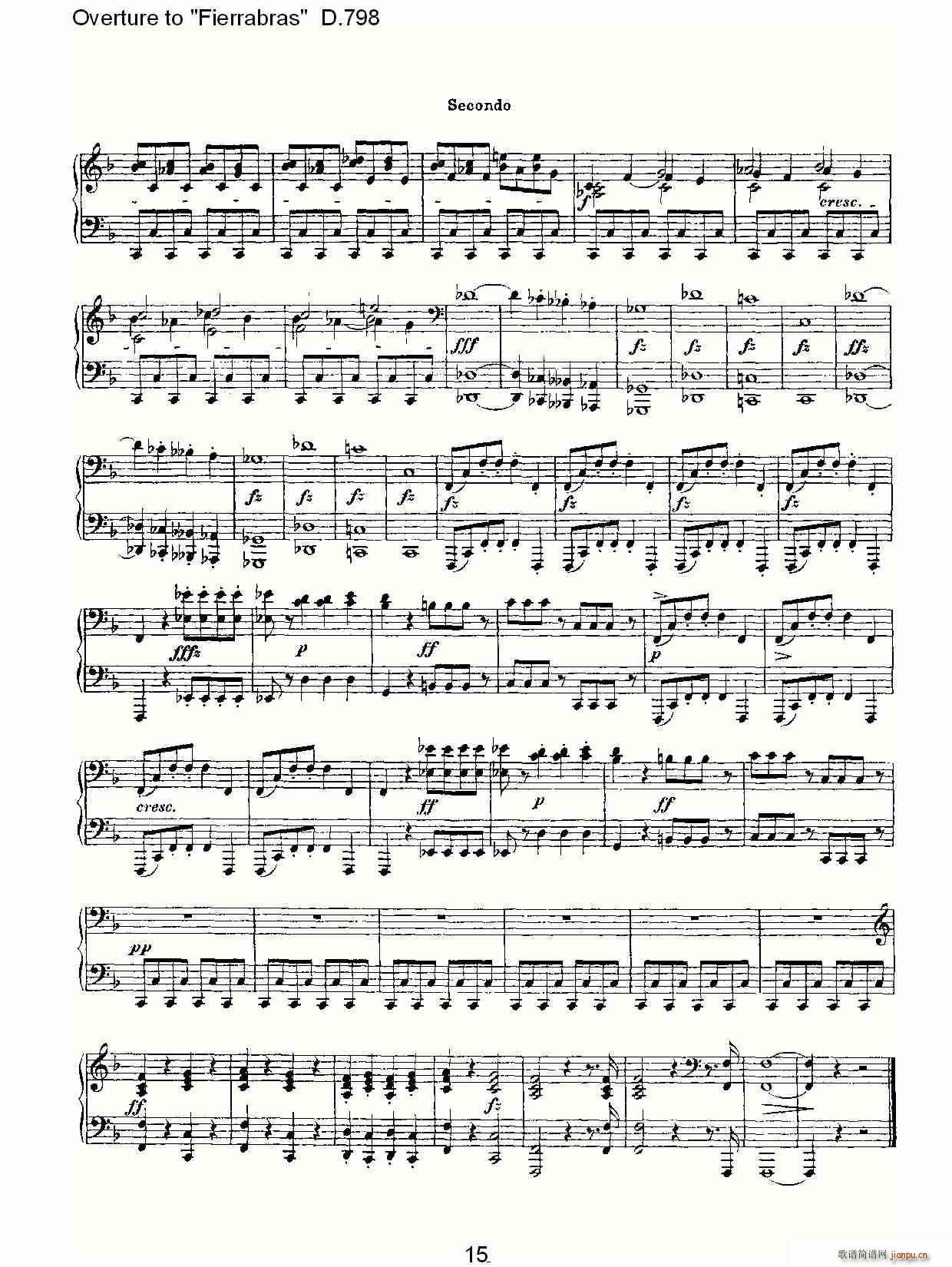 Overture to Fierrabras D 798 Fierrabras D 798(V)15