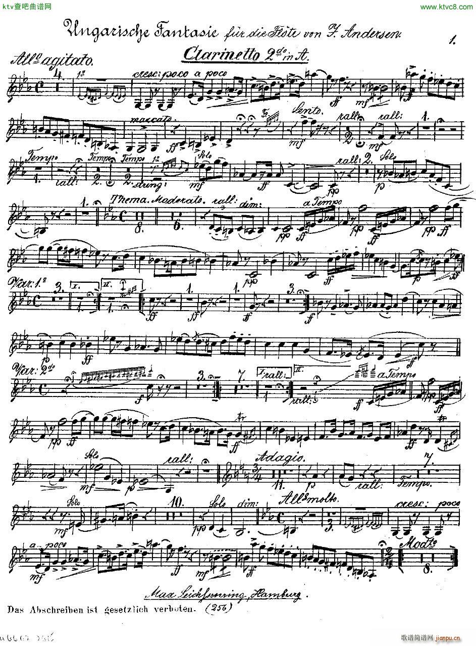 Andersen op 2 Ungarische Fantasie orch parts(V)34