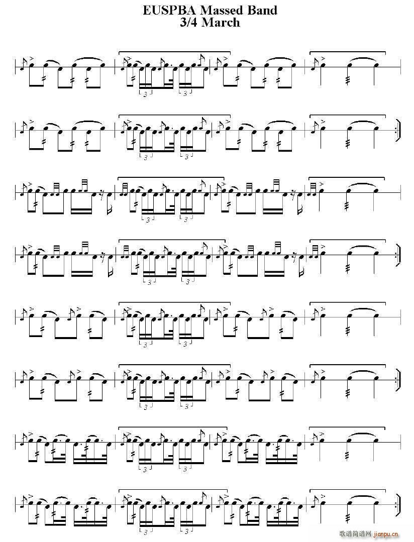 EUSPBA Massed Band 3 4 March M(jn)(l )3 4(ʮּ)1