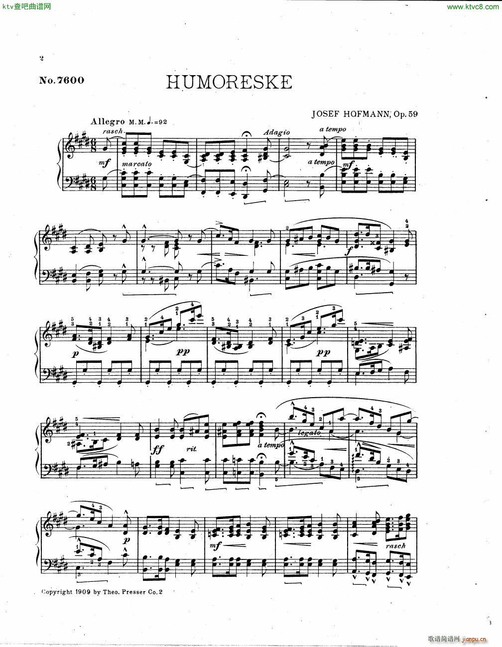 Hofmann Humoreske op 59(V)1