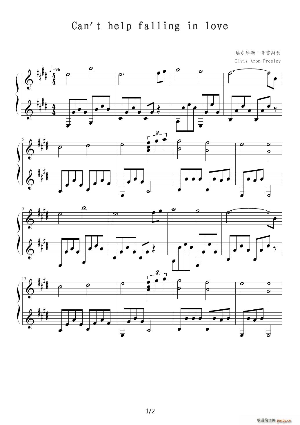 Cant help falling in love E{(V)1