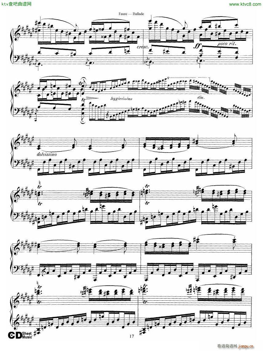 Faure Ballade Op 19(V)17