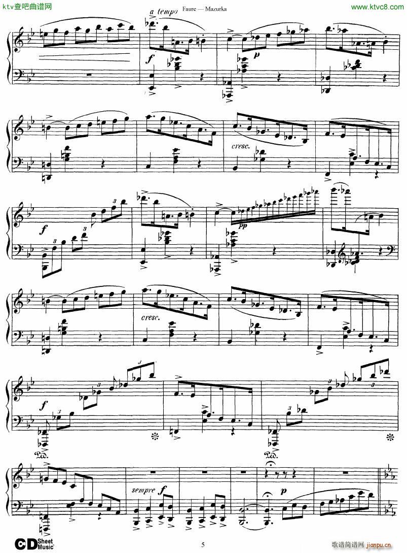 Faure Mazurka Op 32(V)5