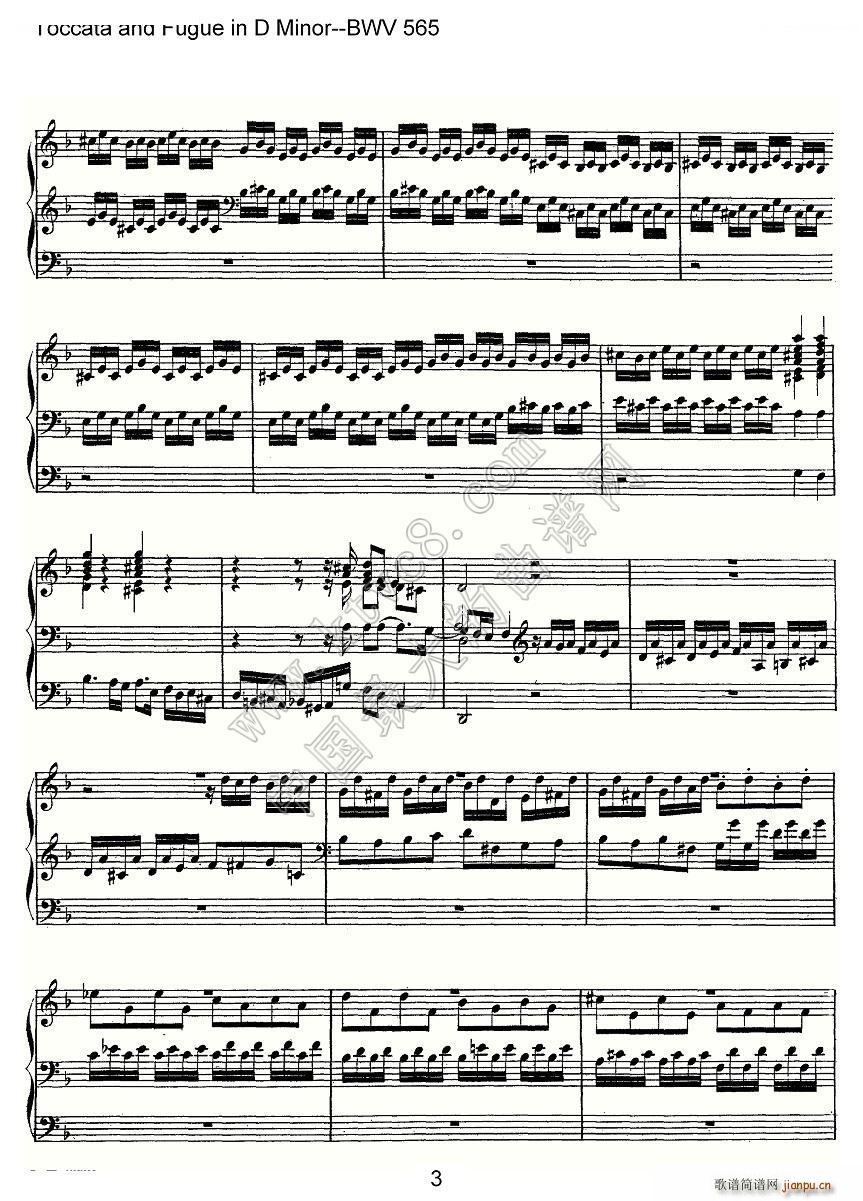 Toccata and Fugue in D Minor BWV 565 L(fng)V(ʮּ)3