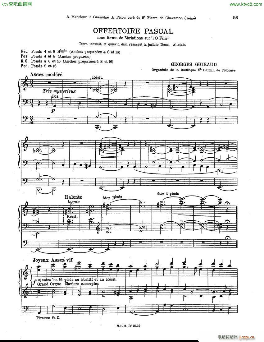 Guiraud Georges Offertoire Pascal organ(V)1