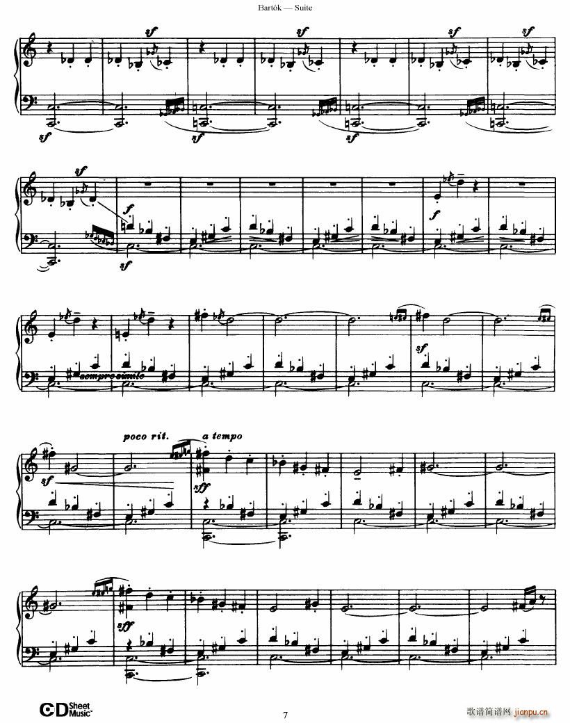 Bartok SZ 62 Suite for Piano op 14(V)7