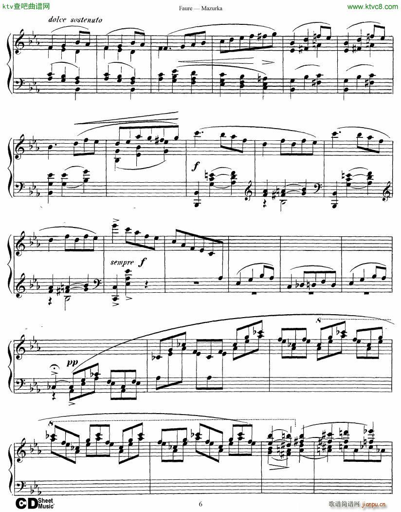 Faure Mazurka Op 32(V)6