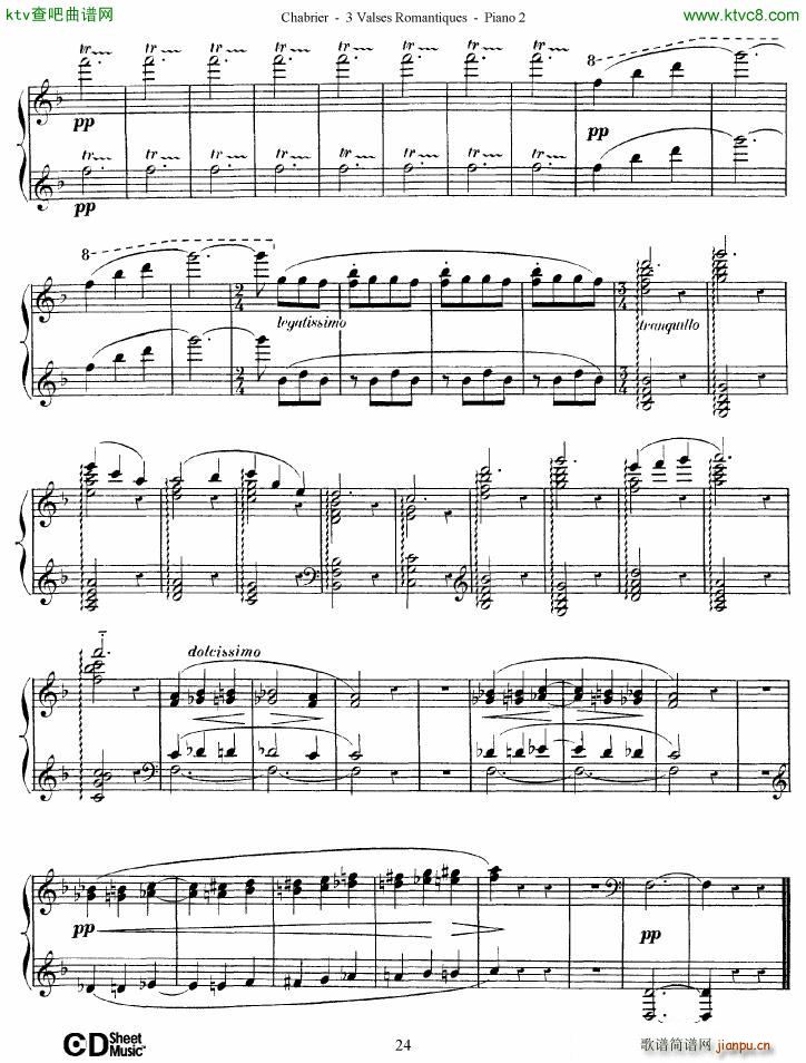 Chabrier 3 Valses Romantiques Piano 2(V)24