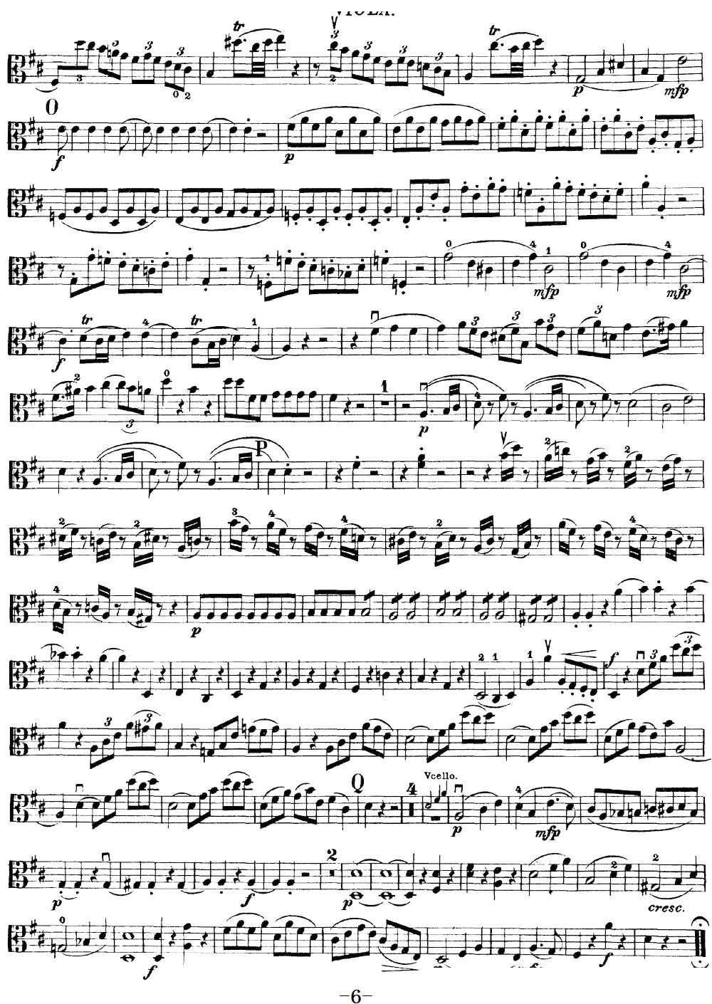 Mozart Quartet No 21 in D Major K 575 Viola(ʮּ)6