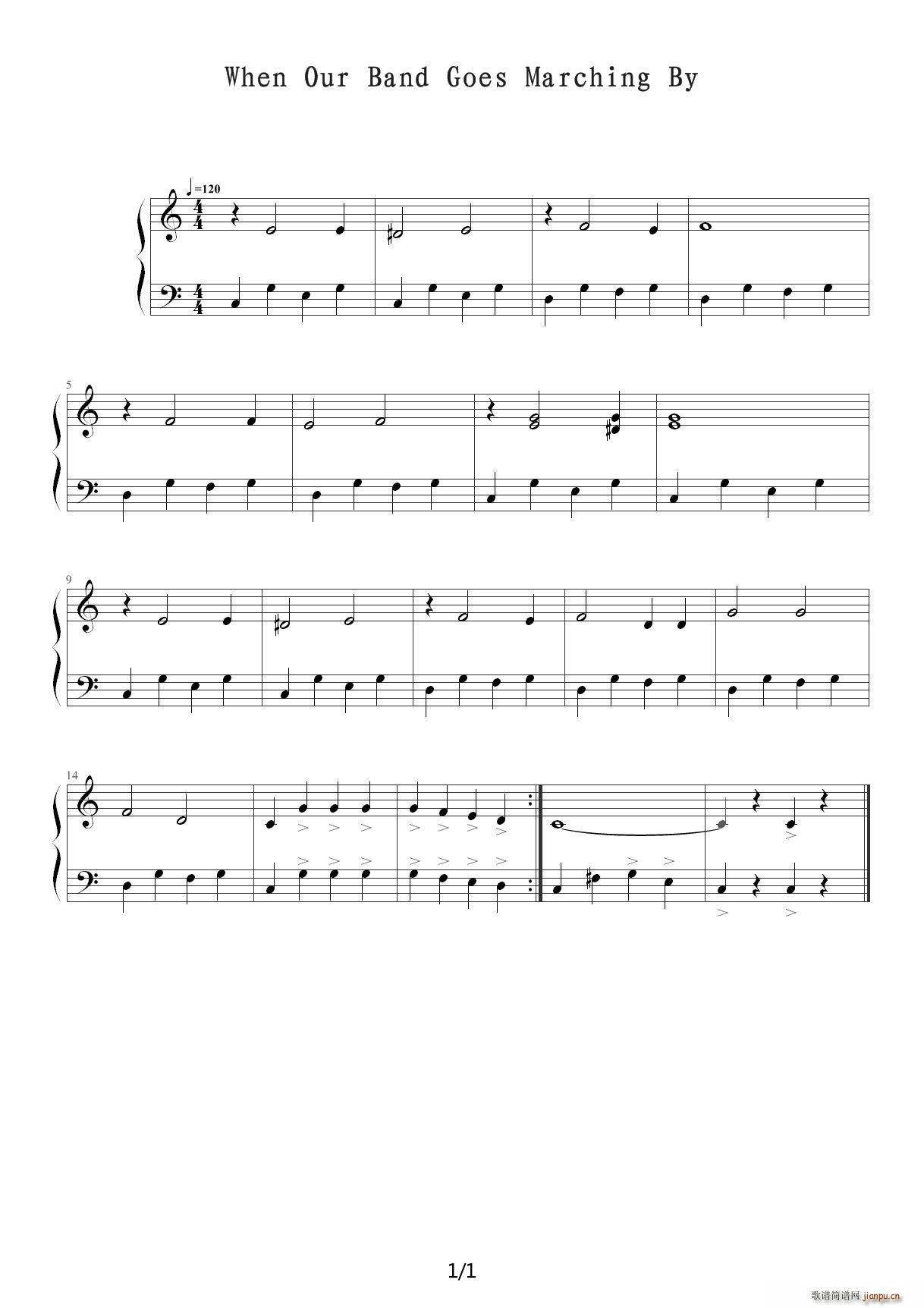 When our band goes marching by C{(V)1
