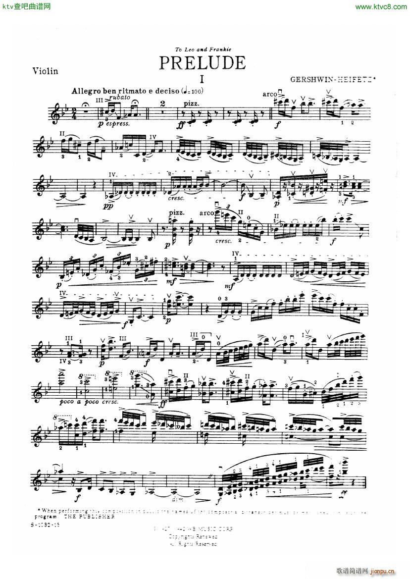 Gershwin Heifetz Preludes(V)1