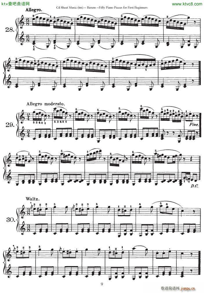 Berens op 70 50 Piano Pieces for Beginners(V)9