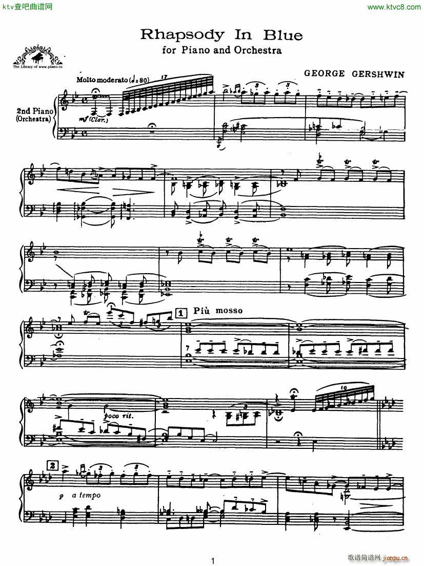 Rhapsody in Blue in Bb major Duet(V)1