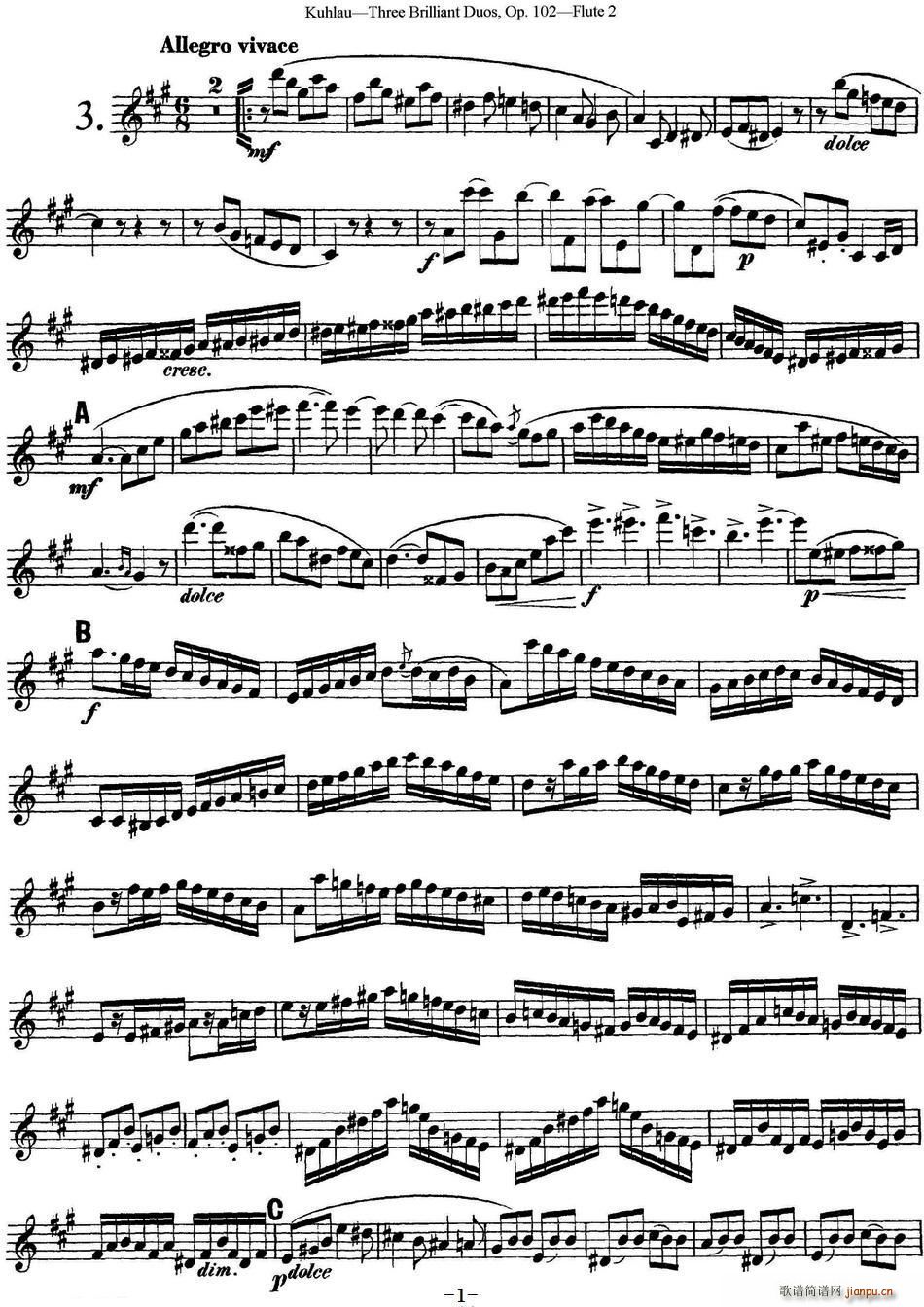 L(chng)ѶྚOP 102 Flute 2 NO 3(ѺV)1