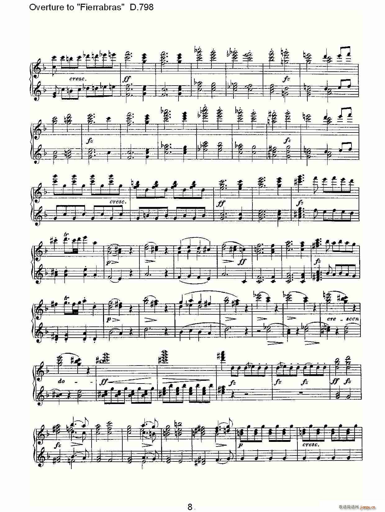 Overture to Fierrabras D 798 Fierrabras D 798(V)8