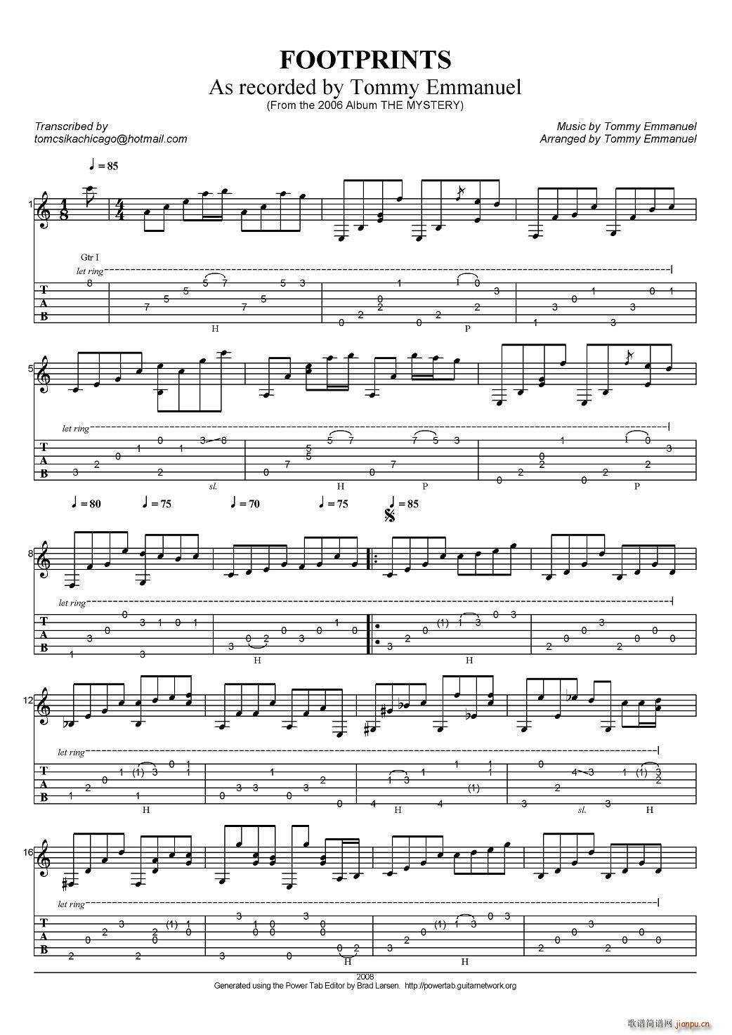 tommy emmanuel footprints ָ(V)1