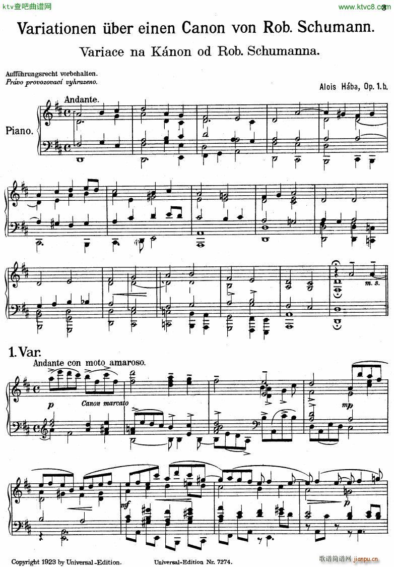 Haba variations on schumann(V)1