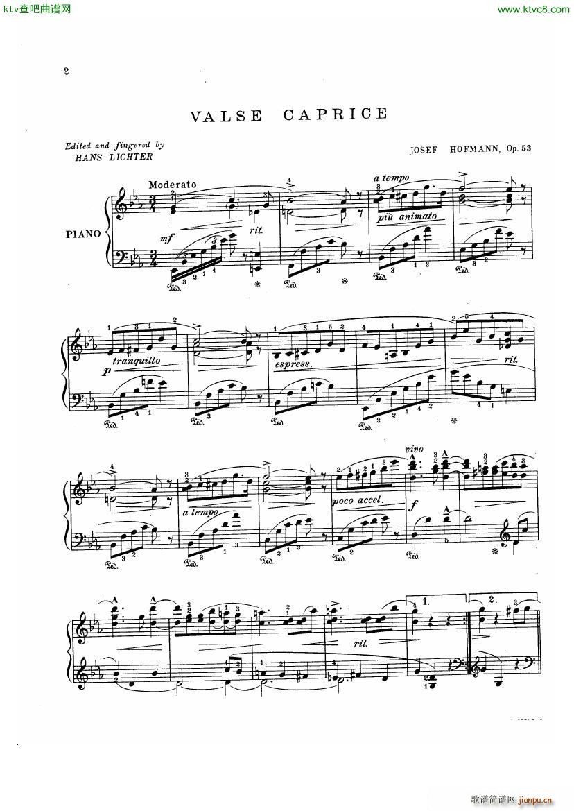 HOFMANN Valse caprice op53(V)1