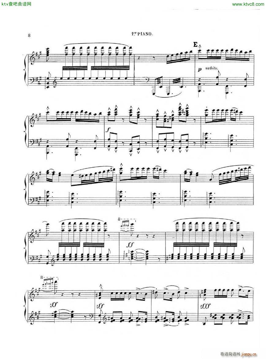 Chaminade Cecil La Sevillane for 2 pianos 4 hands(V)8