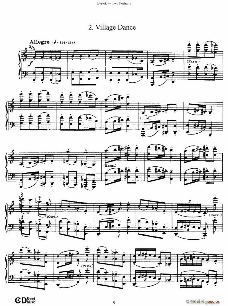Bartok SZ 37 Two Portraits op 5(V)9
