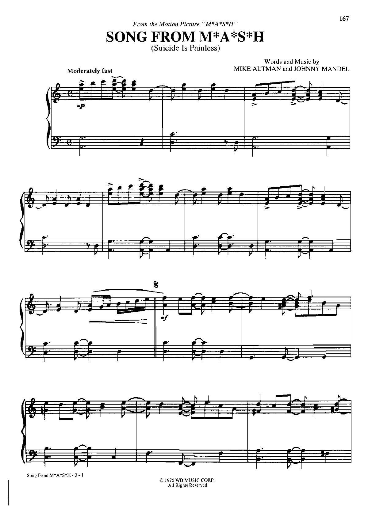 SONG FROM MASH Dan Coates { (V)1
