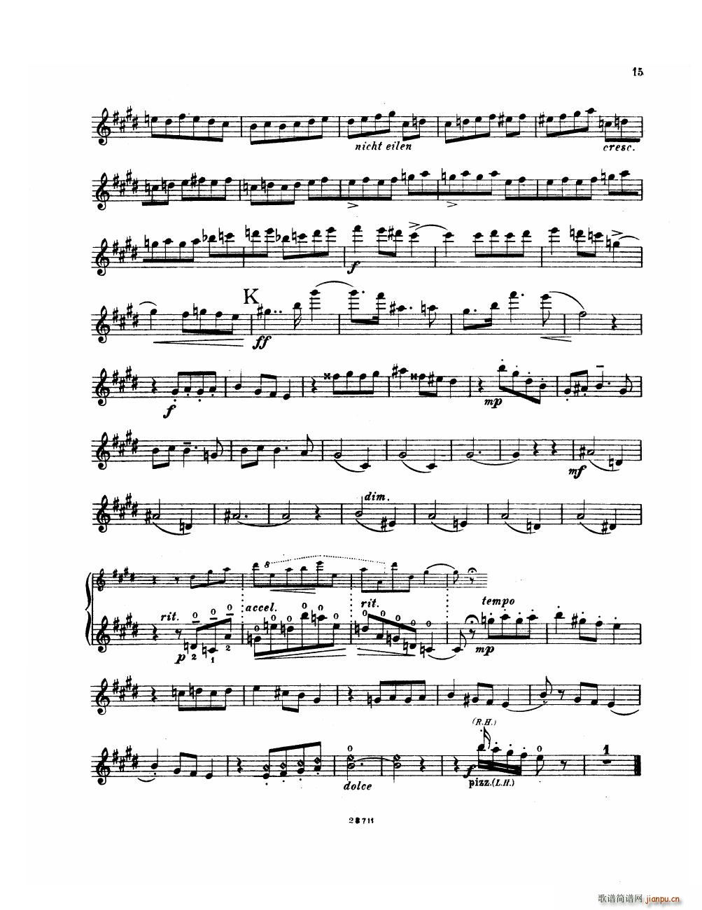 Bowen Suite for violin and piano violin part(V)15
