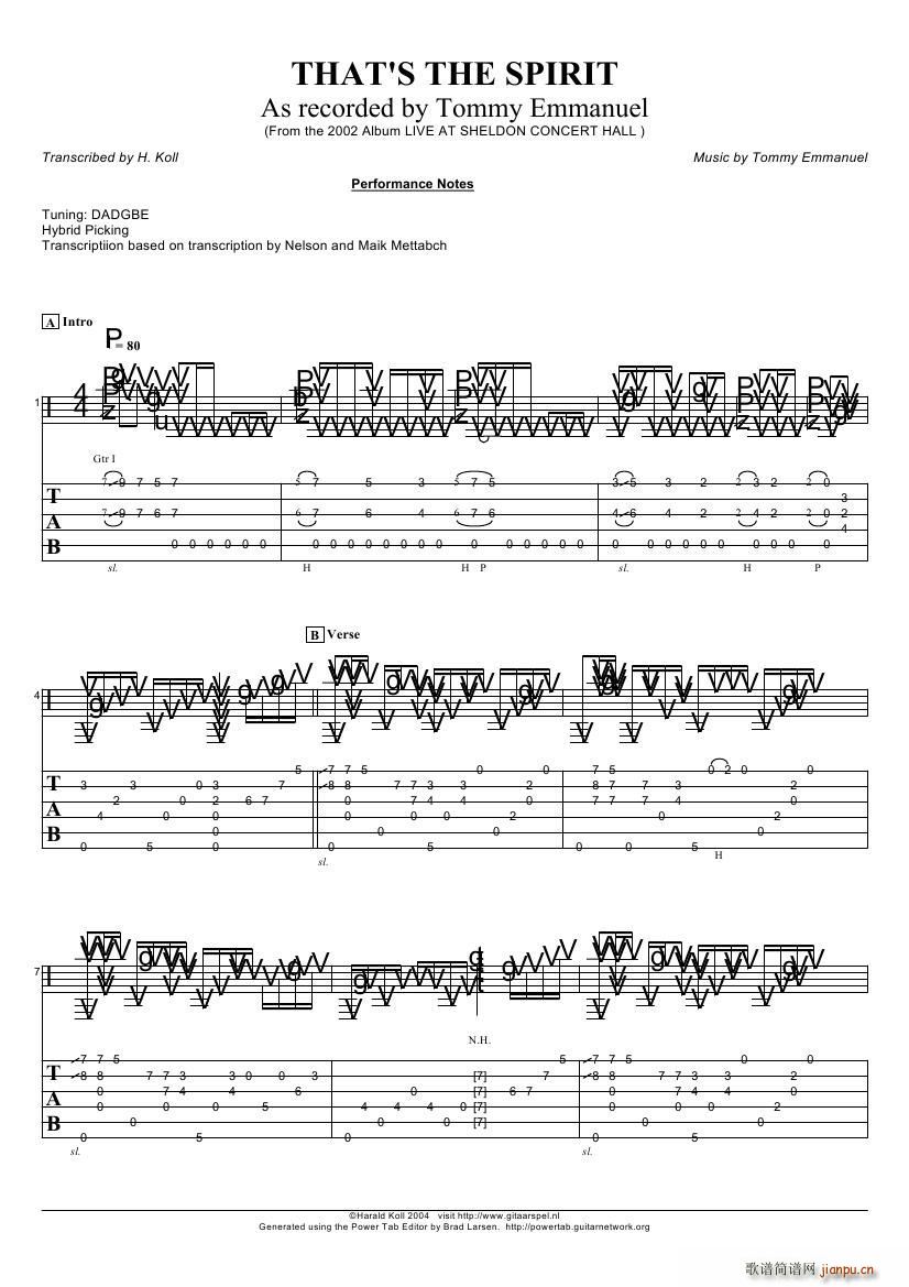tommy emmanuel thats the spirit version 2 ָ(V)1