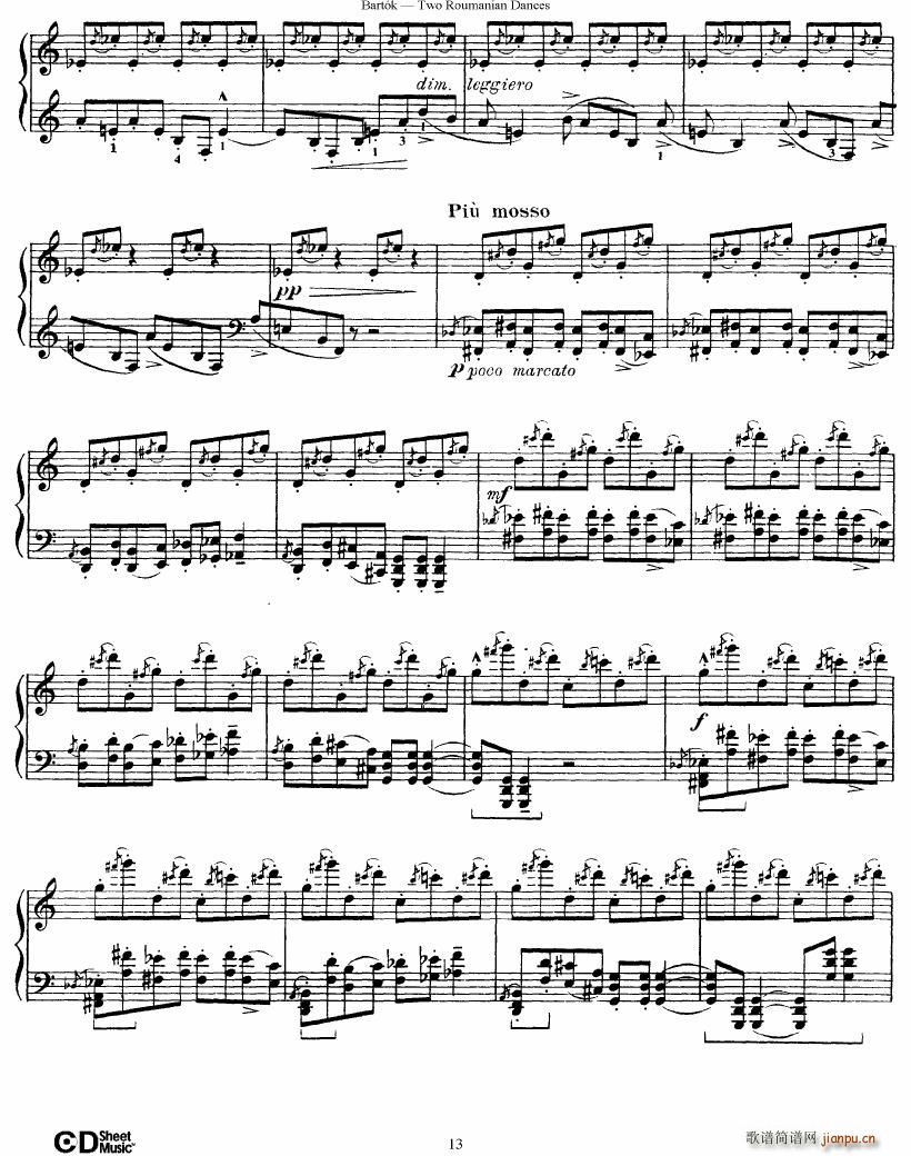 Bartok SZ 43 Two romanian dances op8a(V)13